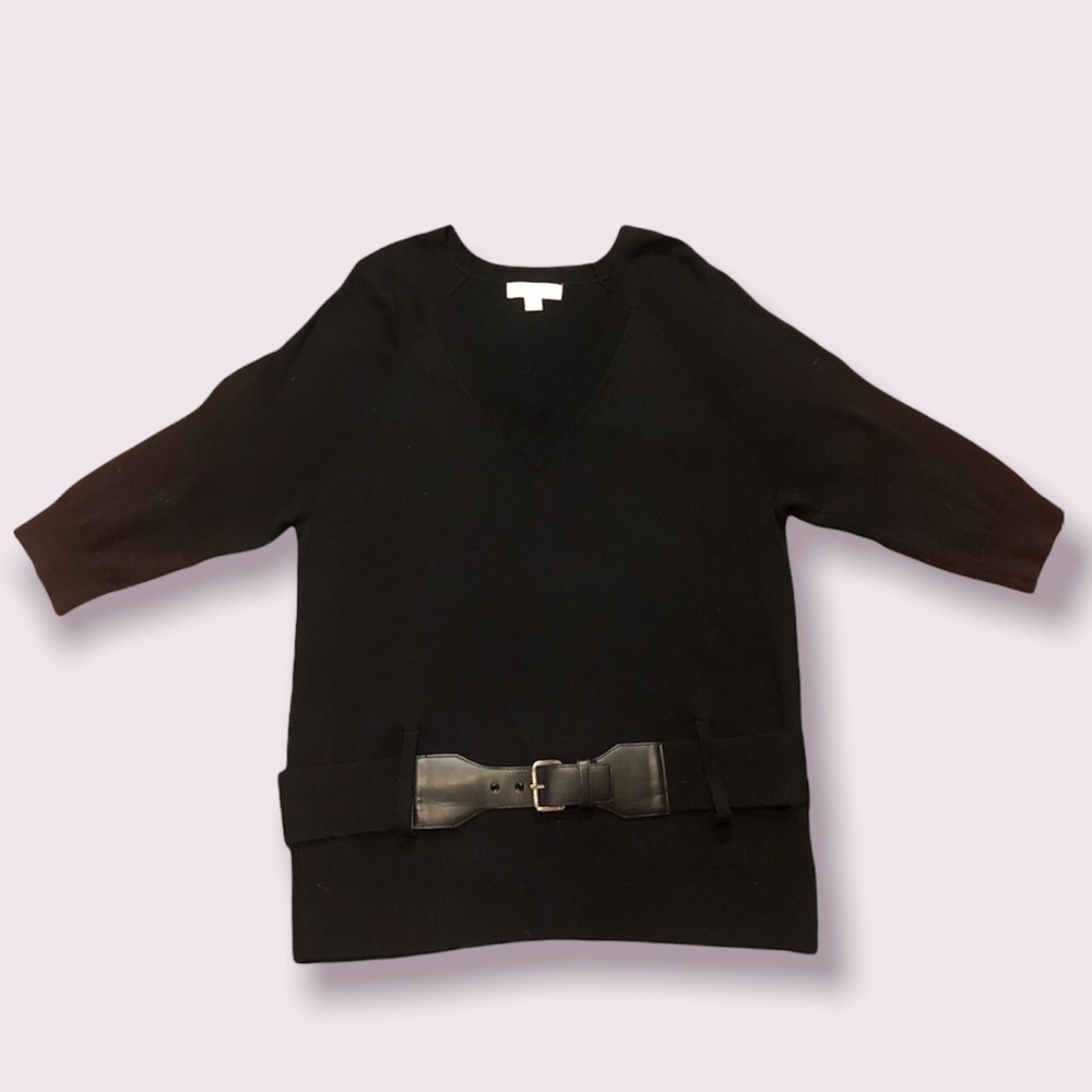 Size XL Michael by Michael Kors black belted sweater